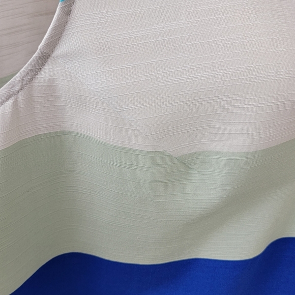 Liz Clairborne Multi Color V-Neck Sleeveless Striped A-Line Midi Dress 16W NEW - Picture 7 of 10